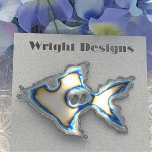 🌼 Tropical Fish Metal Artesian Handmade Pin Brooch